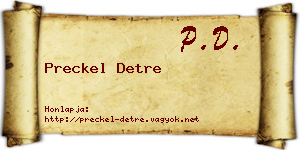 Preckel Detre névjegykártya
